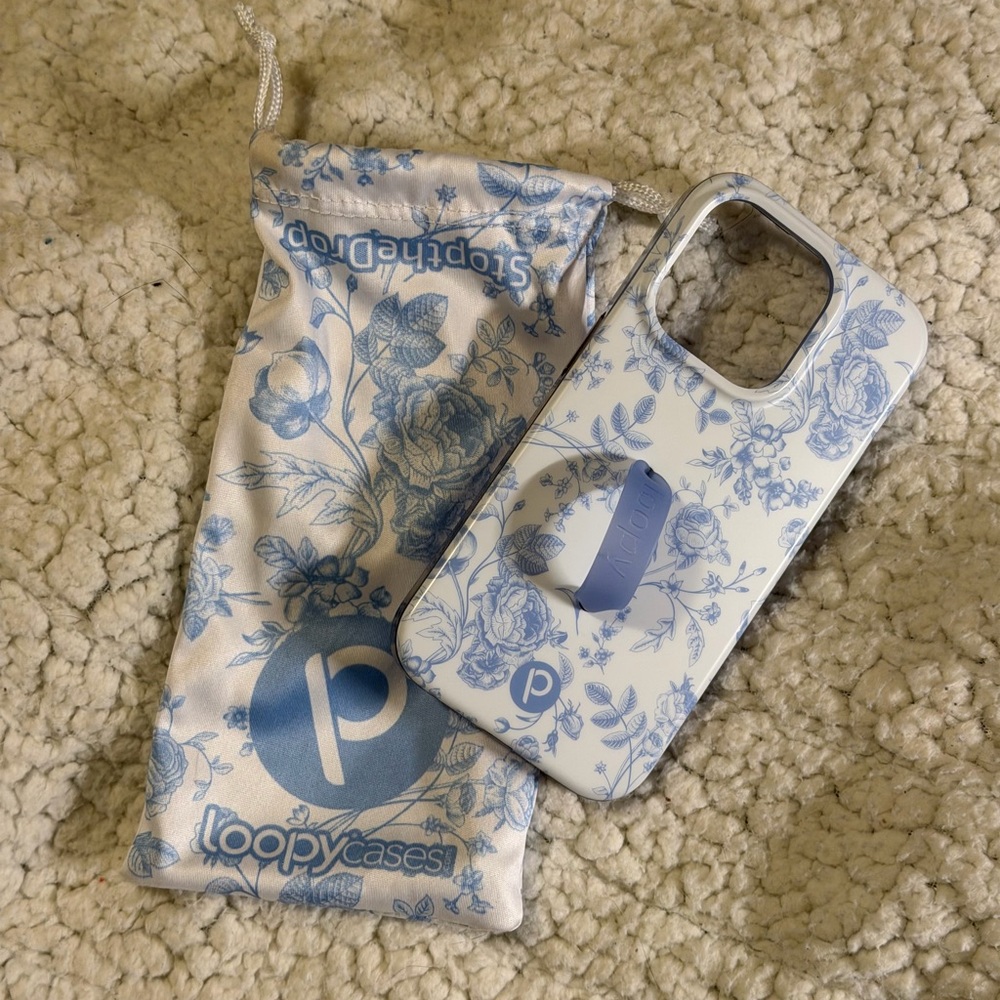 Loopy Case Blue Floral Phone Case: iPhone 15 pro